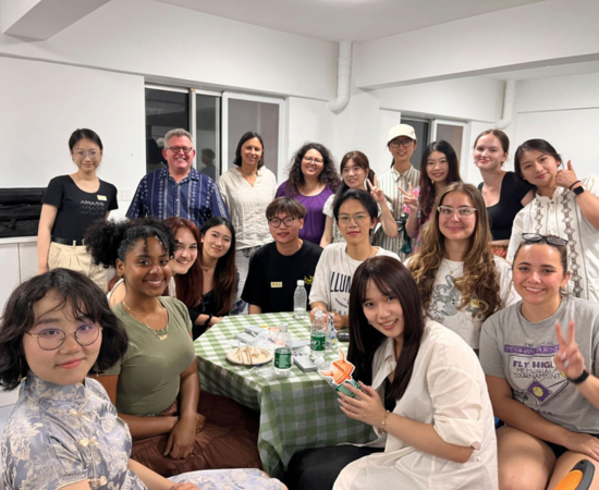 Provost David Silva of Salem State University (MA) and students from SSU and  Nanjing Normal University.